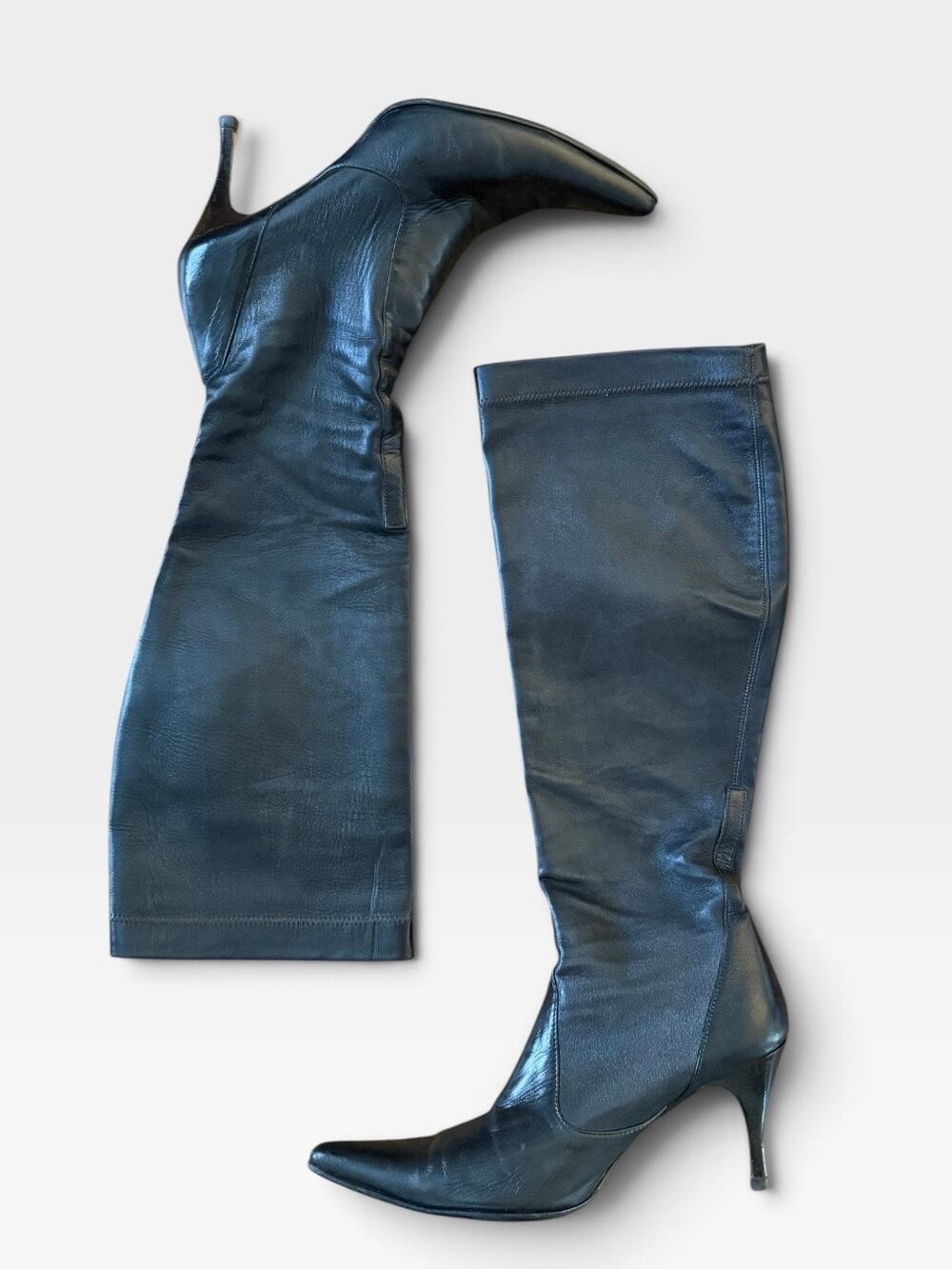 Cole Haan Made in Italy Leather Pull On Pointed Boots